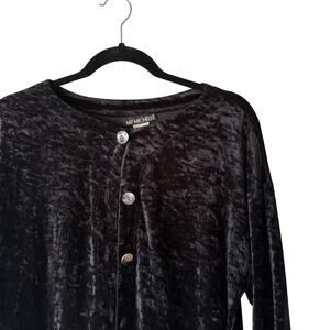 My Michelle‎ Sweater Vintage 90s Small Velvet Button Up Grunge Whimisgoth Witchy